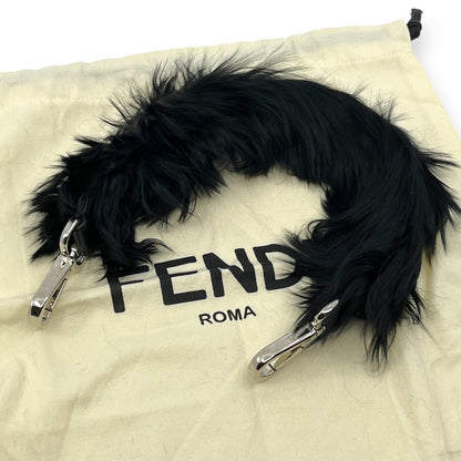 Fendi Strap You Mini Short Fur Bag Strap Black w/ Dust Bag