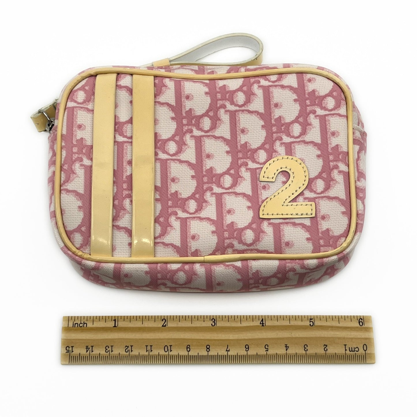 Christian Dior Trotter Pouch in Pink PVC with Number 2 patch