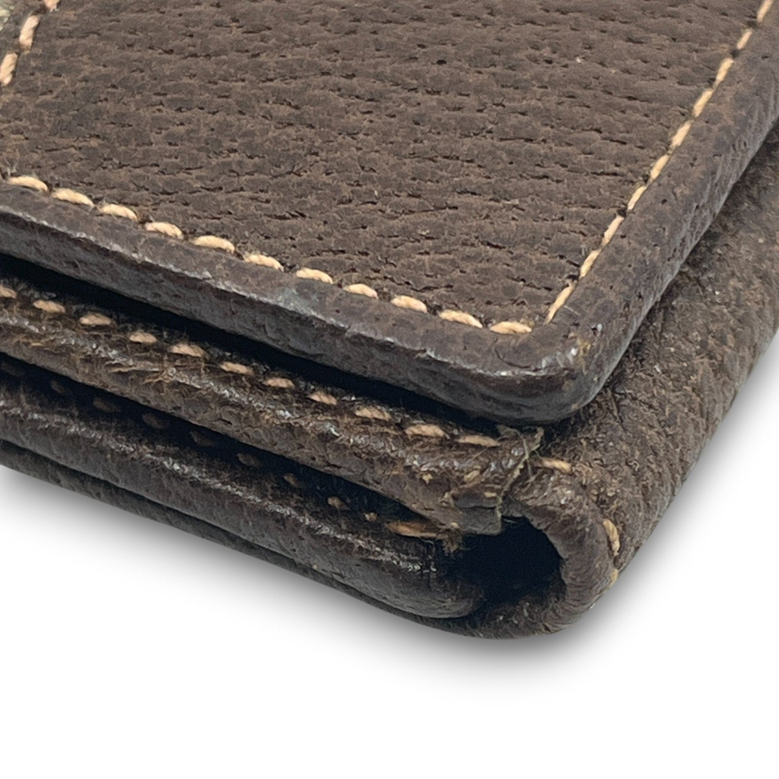 Gucci GG Supreme Canvas Web Stripe Bifold Wallet Brown Leather