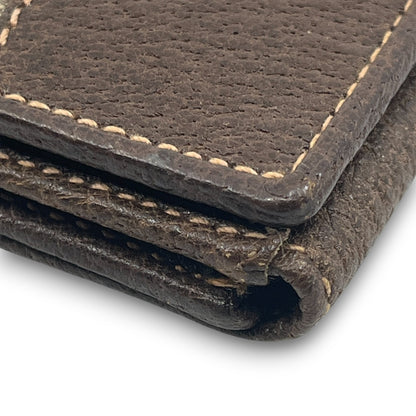 Gucci GG Supreme Canvas Web Stripe Bifold Wallet Brown Leather