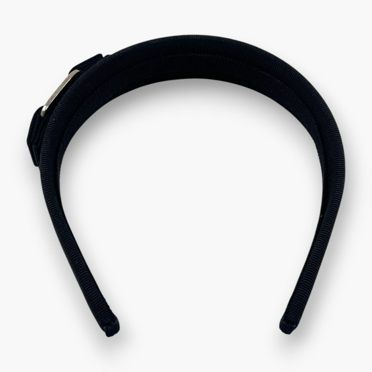 Ferragamo Vara Bow Headband Hair Band Black Silver Hardware Wide