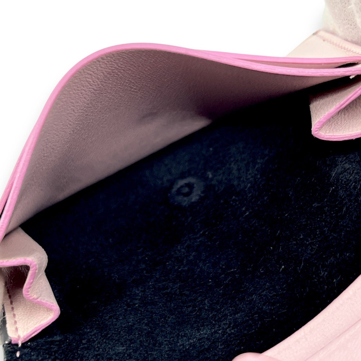 Celine Black Pink Leather Card Holder with Snap Tab