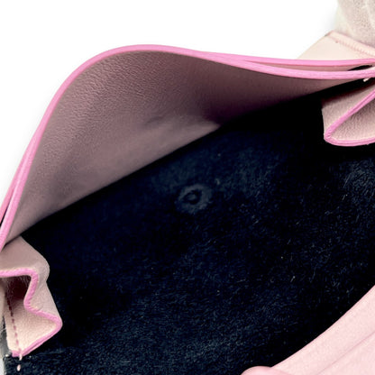 Celine Black Pink Leather Card Holder with Snap Tab