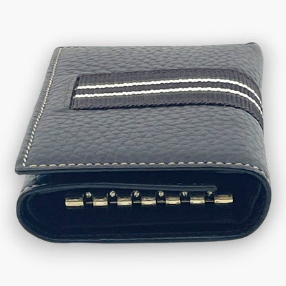 dunhill Key Case Wallet 6 Hooks Bill Slot Dark Brown Leather Italy W/ Card