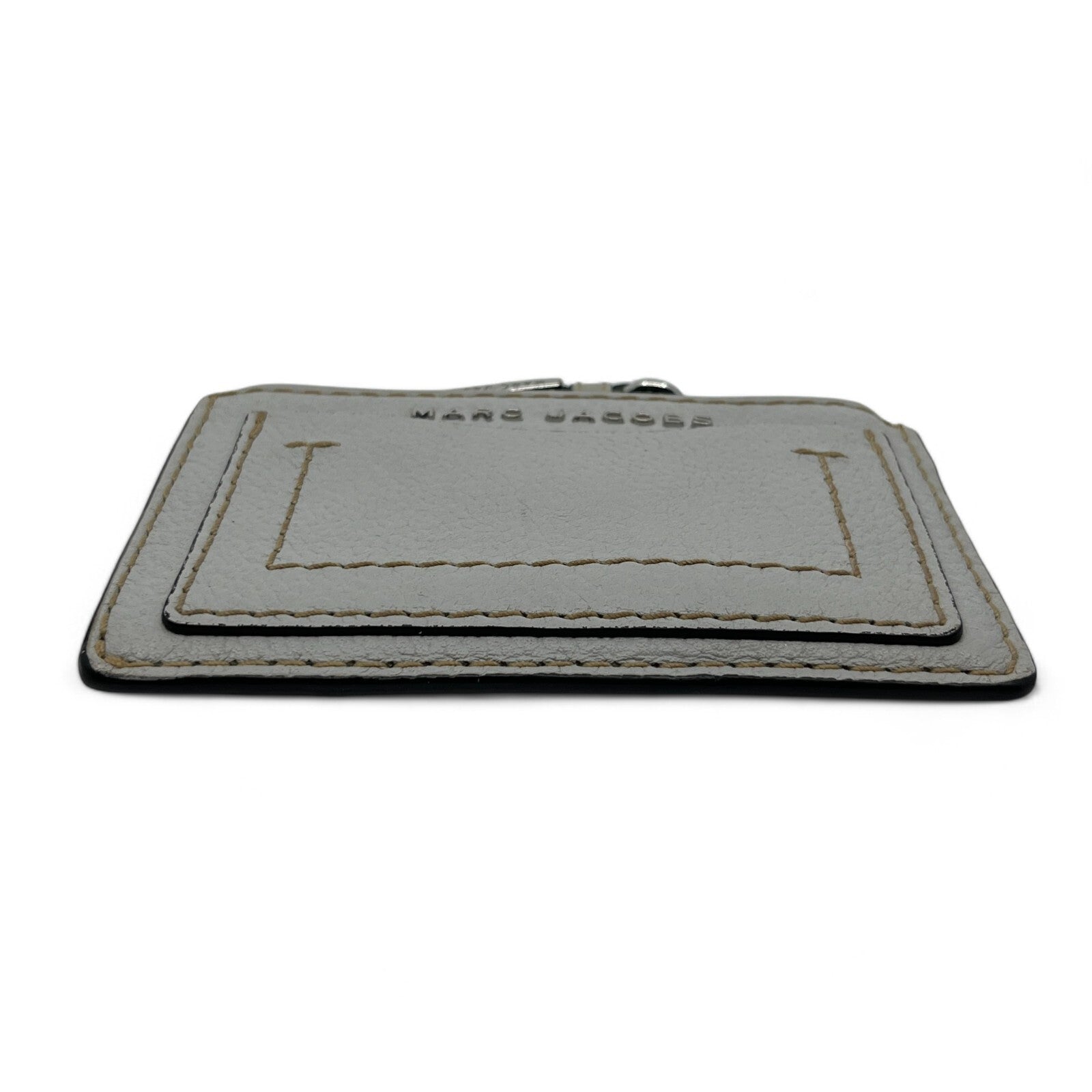 Marc Jacobes Leather Top Zip Coin Purse and Card Case in Gray