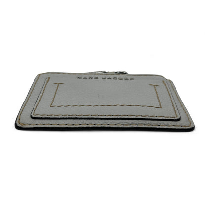 Marc Jacobes Leather Top Zip Coin Purse and Card Case in Gray