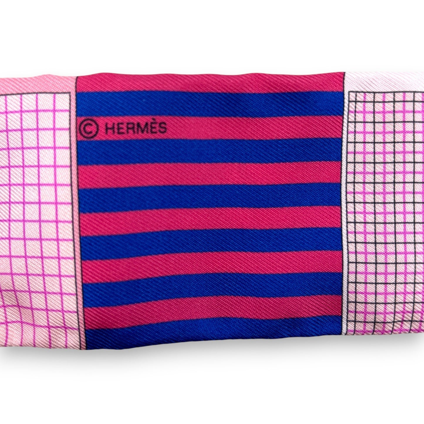 Hermès Twilly Silk Scarf Pink Horses Print 100% Silk with Box