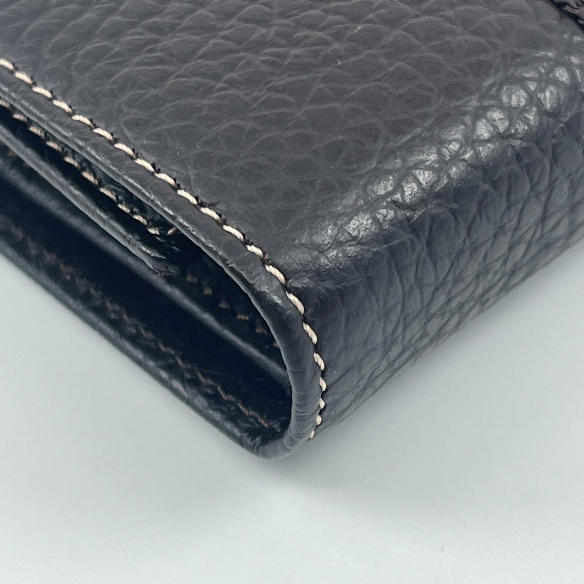 dunhill Key Case Wallet 6 Hooks Bill Slot Dark Brown Leather Italy W/ Card