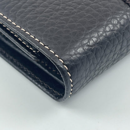 dunhill Key Case Wallet 6 Hooks Bill Slot Dark Brown Leather Italy W/ Card