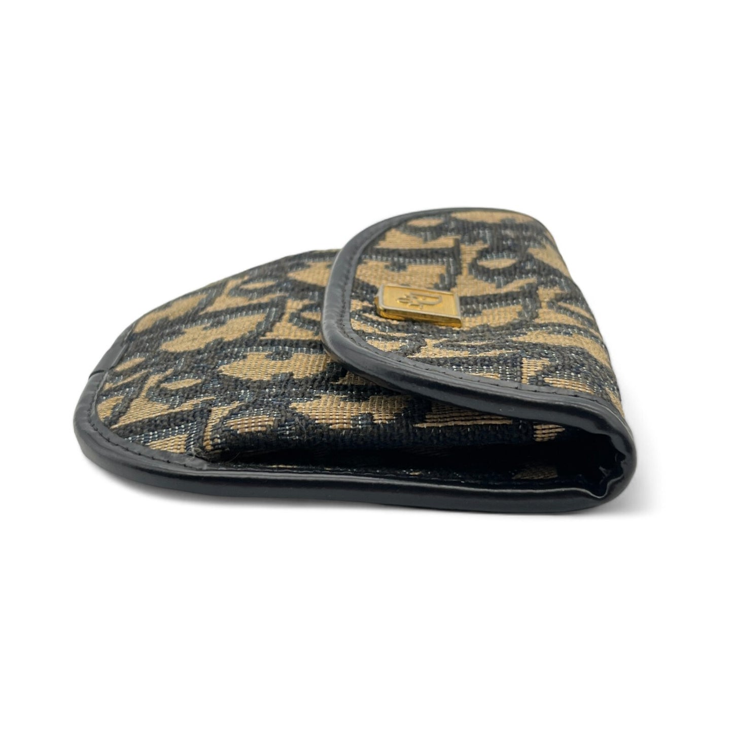 Christian Dior Trotter Canvas Leather Coin Purse Compact Wallet