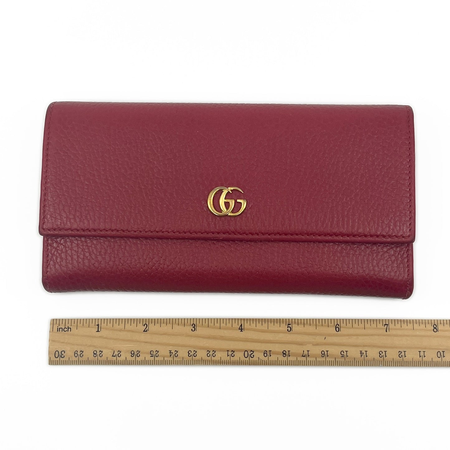 Gucci GG Marmont Continental Wallet in Red Leather