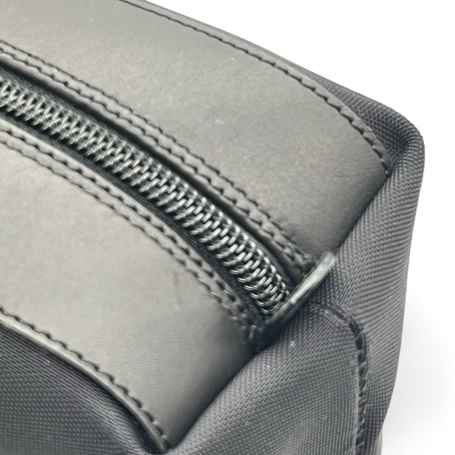 Salvatore Ferragamo Fabric and Leather Pouch in Black