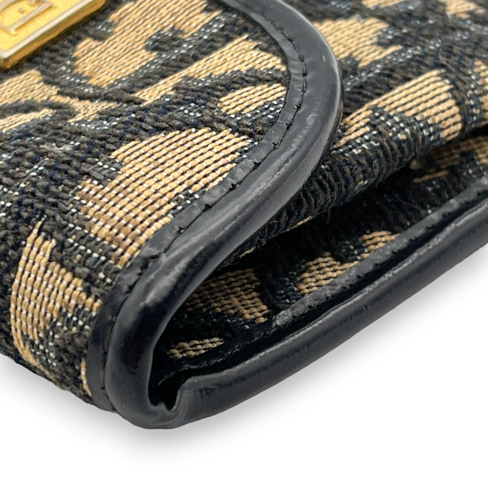 Christian Dior Trotter Canvas Leather Coin Purse Compact Wallet