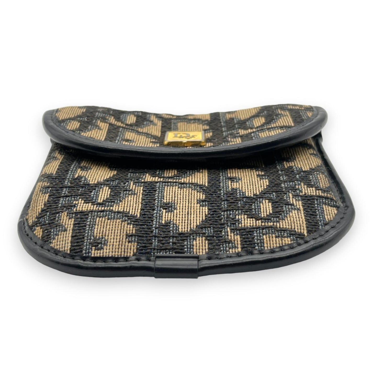 Christian Dior Trotter Canvas Leather Coin Purse Compact Wallet